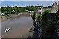 Chepstow Castle: The river Wye from the river cliff