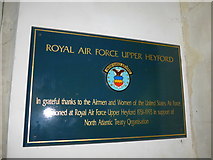 SP4925 : St Mary, Upper Heyford: RAF thank you to the USAF by Basher Eyre