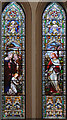 TQ3498 : Jesus Church, Forty Hill - Stained glass window by John Salmon