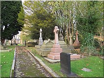 SD7336 : Whalley parish church: churchyard by Stephen Craven