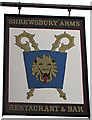 Shrewsbury Arms name sign, Albrighton