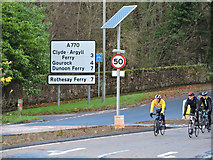 NS2173 : Cyclists at Cloch Road End by Thomas Nugent