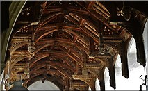 TM1058 : Earl Stonham, St. Mary's Church: The renowned hammerbeam roof 1 by Michael Garlick
