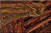 TM1058 : Earl Stonham, St. Mary's Church: The renowned hammerbeam roof 7 by Michael Garlick