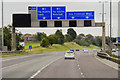 Sign Gantry over Eastbound M62 near to East Ardsley