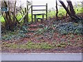 Footpath goes west from the A29