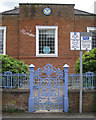 Cast iron gate to Masonic Hall, Milford Road, Newtown, Powys