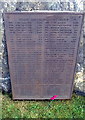 Lewis War Memorial WWI Plaque - Stornoway Parish - Point Division (Cont) & Burgh & Central Division