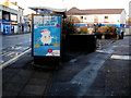 Dryathlon advert on a Maindee Square bus shelter, Newport