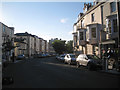 The bend of Oxford Street, Southampton, looking northwest