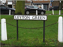 TL1314 : Leyton Green sign by Geographer
