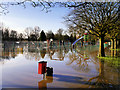SD7907 : Flooding at Close Park (5)  Play Area and Tennis Courts by David Dixon