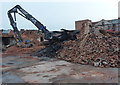 Demolition at the Belgrave factory fire site