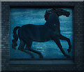 Black horse sculpture with mosaic background, Blackhorse Road Station