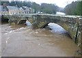 Old Felton Bridge over the River Coquet in spate 