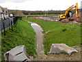 Water channel at the southern edge of Foxglove Meadows, Bettws, Newport