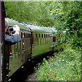 Railway train approaching Leekbrook Junction, Staffordshire