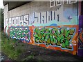 NT2866 : Graffiti under the City Bypass. by Richard Webb
