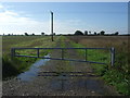 Gated farm track (footpath)