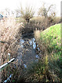 Frozen over drainage ditch