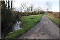 Country road and roadside ditch