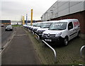 ST3486 : Row of new vans for sale, Central Avenue, Newport Retail Park by Jaggery