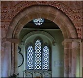TQ2913 : Clayton; The Church of St. John the Baptist: Plain Norman chancel arch by Michael Garlick
