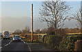 Northwich Road with a footpath sign by Union Farm