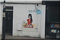 View of the Amy Winehouse wall art by Bambi on Bayham Street