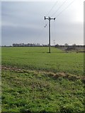 SE6123 : Power lines heading east from Heck Ings Lane by Christine Johnstone