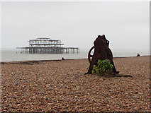 TQ3003 : Old winch on Brighton Beach by Gareth James