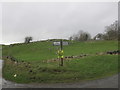 Road signs at road junction above Glutton Dale