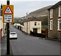 Warning sign facing Station Road, Brithdir