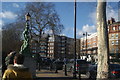 View of flats on the corner of Oakley Street and Chelsea Embankment from Chelsea Embankment