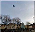 Plane over Mersey Square