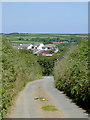 Lane descending to Hartland in Devon