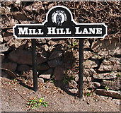 SK4810 : Mill Hill Lane Sign by Andrew Tatlow