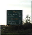 TL7408 : Roadsign on the A12 London Road by Geographer