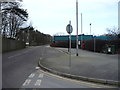 Road and bus stop outside South Cliff Caravan Park