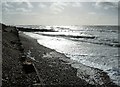 SZ7698 : Breakwaters and foamy sea at West Wittering beach by Rob Farrow