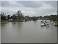 TQ1568 : Molesey Lock and weir, from Hampton Court Bridge by Christopher Hilton