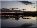 SO8551 : Evening sky reflected in the flooded Severn by Philip Halling