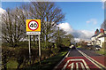 A458 entering Llanerfyl