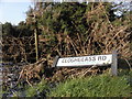 H5775 : Damaged road sign, Cloghglass Road by Kenneth  Allen