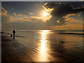 SD2707 : One Man and His Dog: Sunset at Formby Beach by David Dixon