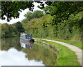 Narrowboat moored along the Coventry Canal