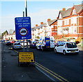 Weight limit sign and bridge closed sign, Chepstow Road, Newport