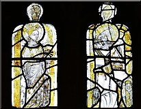 TR0653 : Chilham: St. Mary's Church: Medieval glass fragments 4 by Michael Garlick