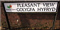 Bilingual street name sign, Pleasant View/Golygfa Hyfryd, Brynmawr