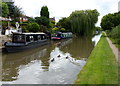 Narrowboats moored along the Coventry Canal in Tamworth